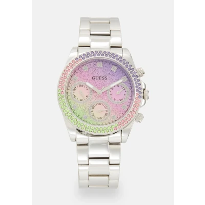 Abbildung von Guess Ladies Dress Uhr silvercoloured, Damen, Größe: One Size, Silver coloured