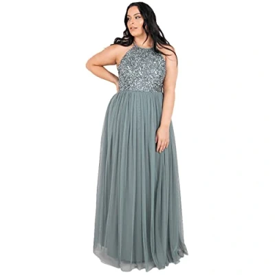 Abbildung von Maya Deluxe Damen Rl004 Mm Bridesmaid Dress, Misty Green, 48 EU