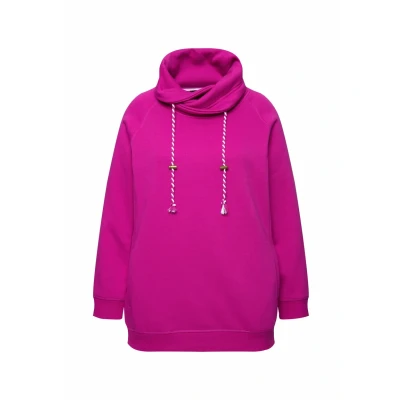 Abbildung von Ulla Popken MIT Stehkragen Raglanform Sweatshirt, Damen, Größe: 54/56, Berry