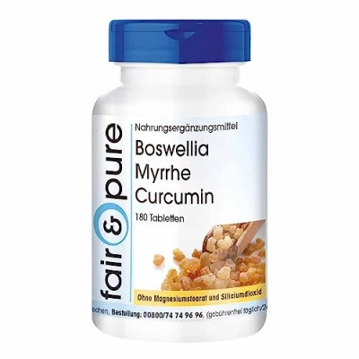 Abbildung von Fair &amp; Pure® Weihrauch, Curkuma und Myrrhe 180 Tabletten Boswellia Curcumin mit Vitamin D3