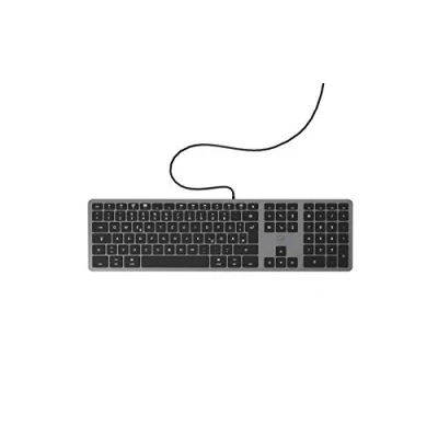 Abbildung von Mobility Lab ML311883 wired Tastatur mit dem Deutschen QWERTZ Tastaturlayout für Mac Schwarz/Grau
