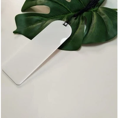 Abbildung von Acryl Lesezeichen, Planer, Acryl, blanko, Lesezeichen mit Mini Quasten für DIY Projekte und Geschenkanhänger, Weiß, 10 Stück
