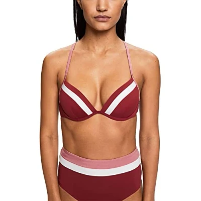Abbildung von ESPRIT Damen Tayrona Beach Rcs Pad.plunge Bikini, Dark Red, B EU