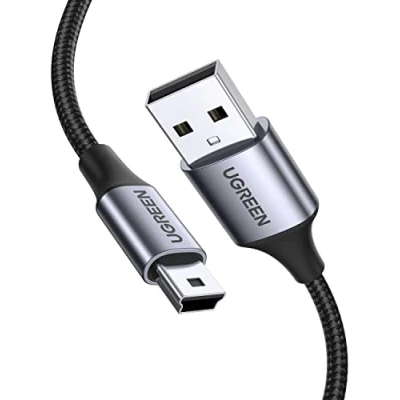 Abbildung von UGREEN USB Mini B Kabel Ladekabel A Stecker auf Nylon kompatibel mit PS3 Game Controller, Externe Festplatte, Dashcam, Mikrofon, usw. (2m)