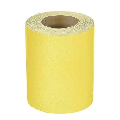 Abbildung von Mirka Yellow Schleifpapier (93 mm x 5 m), Schleifblätter mit P80 Körnung, zum Schleifen von Holz, Farbe, Spachtel und Kunststoff, für Handschliff oder Schwingschleifer Spannsystem, 1 Rolle
