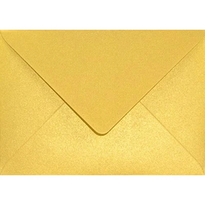 Abbildung von Netuno 100 Briefumschläge Perlmutt Gold DIN B6 125x 175 mm 120g Aster Metallic Cherish goldene Umschläge glänzend elegant Briefkuverts schick für Einladungs Karten Hochzeit Geburtstag Weihnachten