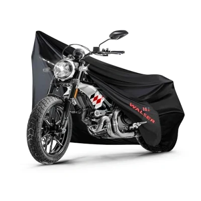 Abbildung von WALSER Motorrad Abdeckplane Indoor Stretch, 100% passende Abdeckplane, Motorradgarage Innenbereich, Roller Abdeckung Winterfest, Motorradabdeckung, Zubehör schwarz L 250x100x130 cm