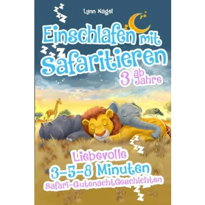 Abbildung von Einschlafen mit Safaritieren: Liebevolle 3 5 8 Minuten Safari Gutenachtgeschichten für gemütliches Schmusen &amp; süße Träume ab Jahren