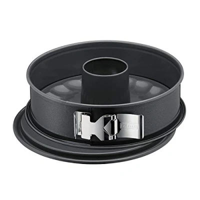 Abbildung von Original Kaiser La Forme Plus Springform 28 cm rund, 2 Böden, Flach und Rohrboden, SafeClick Verschluss, Emailleboden, beschichtet, schnittfest, auslaufsicher