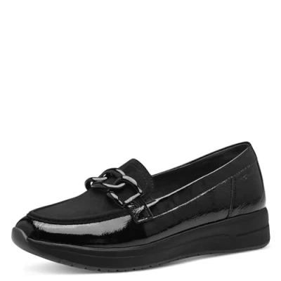 Abbildung von Tamaris Slipper, Damen, Größe: 38, Black comb Leder und textil