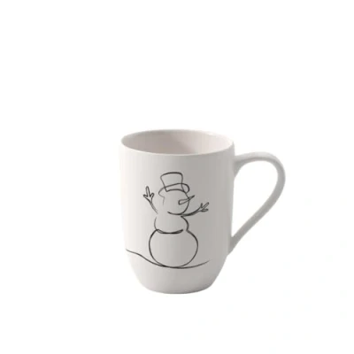 Abbildung von Villeroy &amp; Boch Statement Tasse Schneemann Weihnachten, Weiß, Schwarz, Spülmaschinenfest, Mikrowellensicher, Weihnachtsbecher, Becher Xmas, Weihnachtstasse, Premium Porcelain