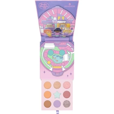 Abbildung von essence Polly Pocket eyeshadow palette, Lidschatten, Nr. 01, Mehrfarbig, 9 Farben, schimmernd, farbintensiv, matt, vegan, ohne Mikroplastikpartikel, Nanopartikel frei, Parfüm, 1er Pack (7.4g)