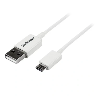 Abbildung von StarTech.com 2m USB 2.0 A auf Micro B Kabel, / Datenkabel Anschlusskabel, Weiß