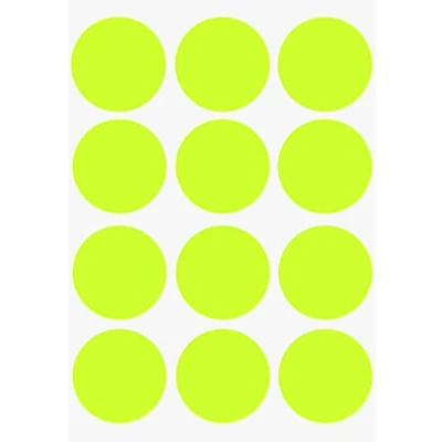 Abbildung von Klebepunkte Neon Gelb 38 mm Aufkleber Sticker zur Farbcodierung Größe 3,8 cm Etiketten 180 Vorteilspack von Royal Green