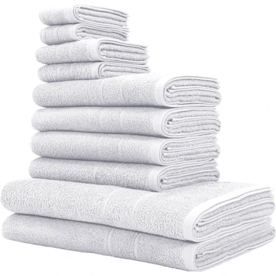 Abbildung von OTTO home Handtuch Set "Inga, Duschtücher, Handtücher, Gästetücher, Seiftücher" 10 Walkfrottier Handtücher mit feiner Bordüre, 100% Baumwolle, einfarbig, weich