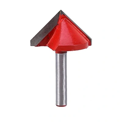 Abbildung von V Nutfräser Formfräsen Holzschneider Messer CNC Fräser Wolframstahl Graviermaschine 90 Grad 6 mm Schaft 32 Fräserdurchmesser Gravur Rot