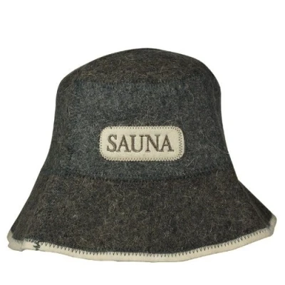 Abbildung von Saunahut mit *SAUNA* Stickerei, aus Filz Filzkappe, Saunamütze 100%Filz