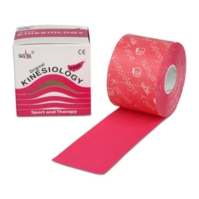 Abbildung von Nasara Original Kinesiologie Physio Tape für Sport und Medizin, Rollengröße 5cm x 5m, Pink