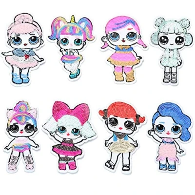 Abbildung von 8 Stück Bügelflicken Kinder,Patch Sticker Kinder Aufnäher Applikation Flicken Zum Aufbügeln für DIY T Shirt Jeans Kleidung Taschen,Flicken Patches