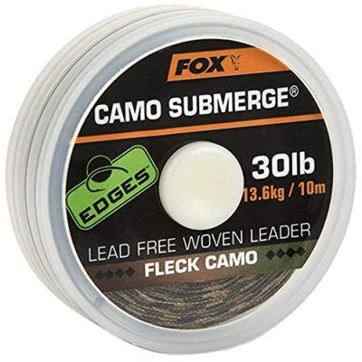 Abbildung von Fox Edges Submerge Camo Bleifrei gewebtes Vorfach 30lb (13,6kg) 10m Karpfen Vorfachmaterial