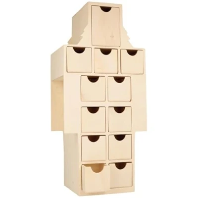 Abbildung von Artemio Adventskalender Nussknacker Pappelsperrholz 17x37,8x12,5cm Kalender Weihnachtskalender Weihnachten Vorweihnachtszeit Advent