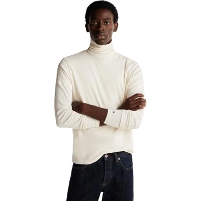 Abbildung von Tommy Hilfiger ROLL NECK TEE Langarmshirt, Herren, Größe: 3XL, Ivory petal
