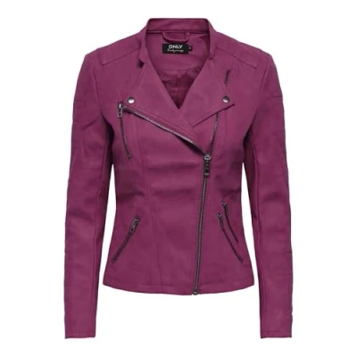 Abbildung von ONLY Damen ONLAVA Faux Leather Biker OTW NOOS Jacke, Cerise, 32