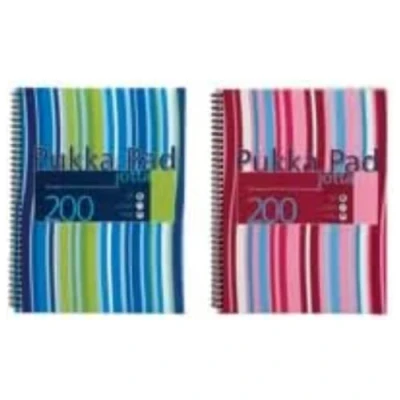 Abbildung von Pukka Pad Jotta Notizbuch, spiralgebunden, Kunststoff, gelocht, liniert, 200 Seiten, 80 g/m², A4, farblich sortiert, 3 Stück