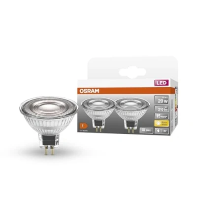 Abbildung von OSRAM Niedervolt LED Reflektorlampen MR16 mit Retrofit Stecksockel. Produkteigenschaften: Alternative zu Niedervolthalogenlampen, 2 pack