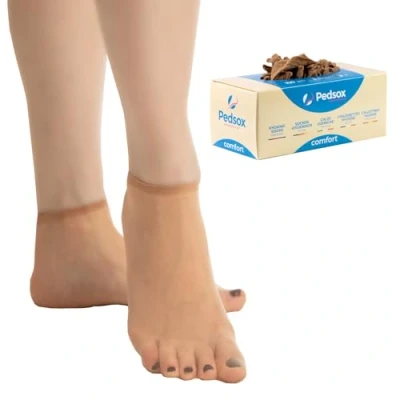 Abbildung von Pedsox, 100 Stück Einweg Hygienesocken zum Testen von Schuhen, Comfort Line, Unisex, Einheitsgröße, Nude