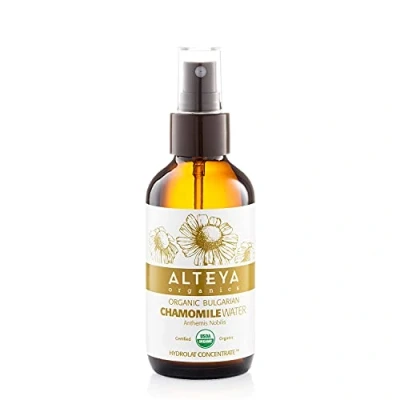 Abbildung von Alteya Bio Kamillenwasser Spray in Glasflasche 240ml 100% USDA Organic zertifiziert Rein Natürlich Wasserdampfdestilliert, Direktverkauf vom Kamillenanbauer Organics