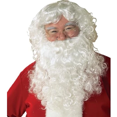 Abbildung von Rubie&#039;s Value Weihnachtsmann Bart und Perücken Set für Herren, Partyzubehör, White, Einheitsgröße US