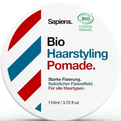 Abbildung von Sapiens Barbershop Haarwachs Männer BIO Starker Halt 4/5 Matt Effekt auf Basis von Zucker Menthol Duftstoffe Professionelle Haarstyling Produkte Made in France 110 ml