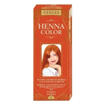 Abbildung von Henna Color 5 Paprika Haarbalsam Haarfarbe Farbeffekt Naturhaarfärbemittel Henne Öko