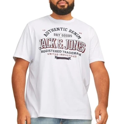 Abbildung von Jack &amp; Jones Jjelogo Tshirt print, Herren, Größe: 6XL, White