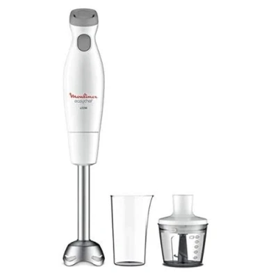 Abbildung von Moulinex Easychef Stabmixer 2 in 1, 450 W Leistung, obust, robust, Zelkrom Klingen, 800 ml Becher und 500 Zerkleinerer, Geschwindigkeitseinstellungen, Spritzschutz
