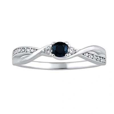 Abbildung von SILVEGO Damen Ring aus 925 Sterling Silber mit echtem Saphir