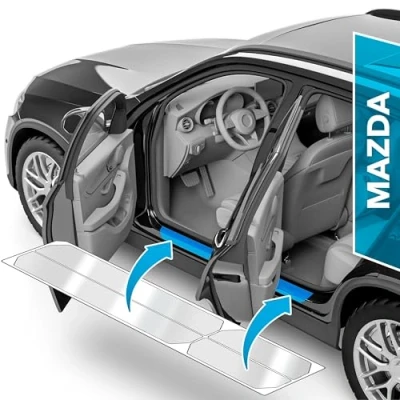 Abbildung von uProtect Auto Einstiegsleisten Schutz für Mazda CX 5 2 (II) KF I 2017 2024 Schutzfolie Autotür Zubehör Zierleisten Lackschutzfolie Transparent
