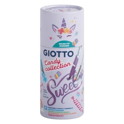 Abbildung von GIOTTO Turbo Soft Brush Candy Collection, Filzstifte wasservermalbar in 12 Farben, Dose