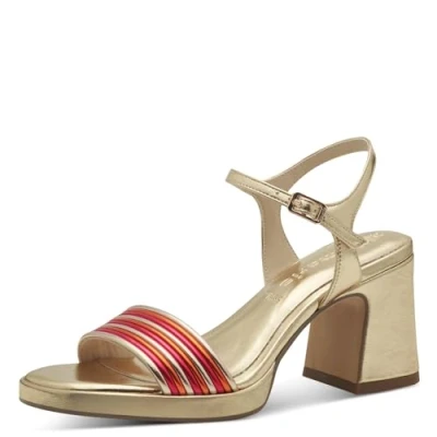 Abbildung von Tamaris Plateausandalette, Damen, Größe: 38, Gold comb Schuhe