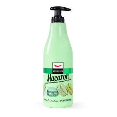 Abbildung von Aquolina Duschgel Macaron Minze und Weiße Schokolade. Zartes leichtes Schaumbad, das schnell aufgenommen wird 500 ml