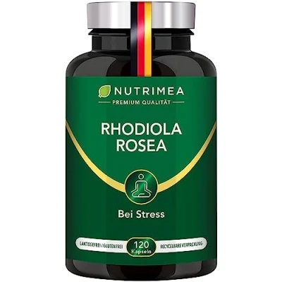 Abbildung von RHODIOLA ROSEA Rosenwurz Kapseln Hochdosiert, laborgeprüft, in Deutschland produziert 100% VEGAN