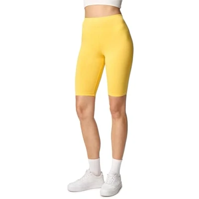 Abbildung von Merry Style Damen Sport Leggings kurz Sportleggings Radlerhose Sporthose aus Viskose MS10 145 (Gelb, S)