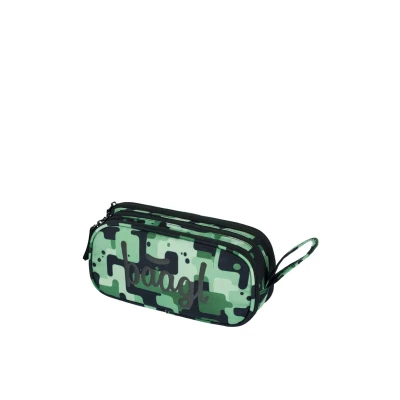 Abbildung von Baagl Federmäppchen für Mädchen, Jungen, Schule Mäppchen, Federmappe mit 3 Fächer, Federtasche Teenager, Kinder Etui (Green)