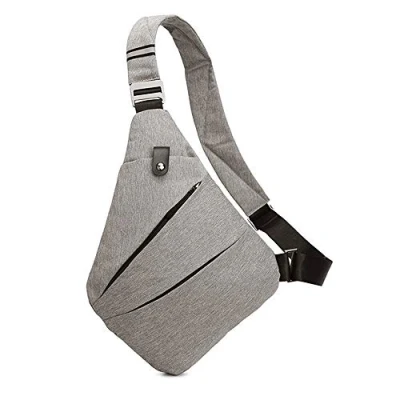 Abbildung von Ovecat Umhängetasche, Schultertasche, Brusttasche, Anti Diebstahl, für Damen und Herren (hellgrau)