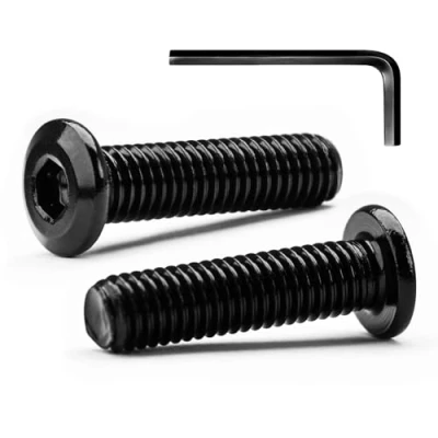 Abbildung von 20 Sätze M4 x 25mm Flachkopfschrauben Flachkopf Innensechskantschrauben, A2 V2A Edelstahl Schwarzes Oxid, Sechskantschrauben für Möbel, Möbelschrauben,mit Hex Key