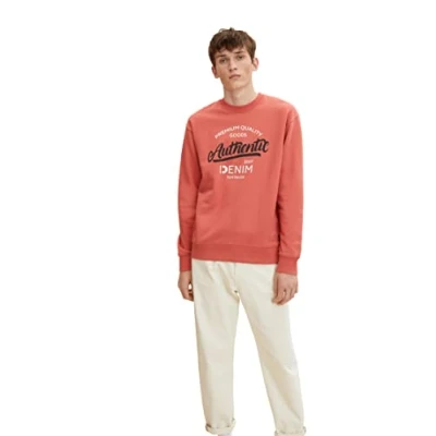 Abbildung von TOM TAILOR Denim Herren Sweatshirt mit Print 1034719, 10418 Smoky Red, M