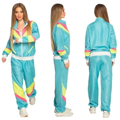 Abbildung von Boland Kostüm für Erwachsene Trainingsanzug 80er Jahre mit Taschen, Jacke und Hose, Jogginganzug, Junggesellenabschied, Retro Style, Sportler, Gruppenkostüm, Erwachsene, Mottoparty, Karneval