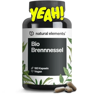 Abbildung von Bio Brennnessel 180 Kapseln 10:1 Brennnesselblattextrakt vegan, hochdosiert, ohne unnötige Zusätze in Deutschland produziert &amp; laborgeprüft