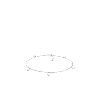 Abbildung von Elli Anklet Plate Basic Armband silvercoloured, Damen, Größe: 22, Silver coloured